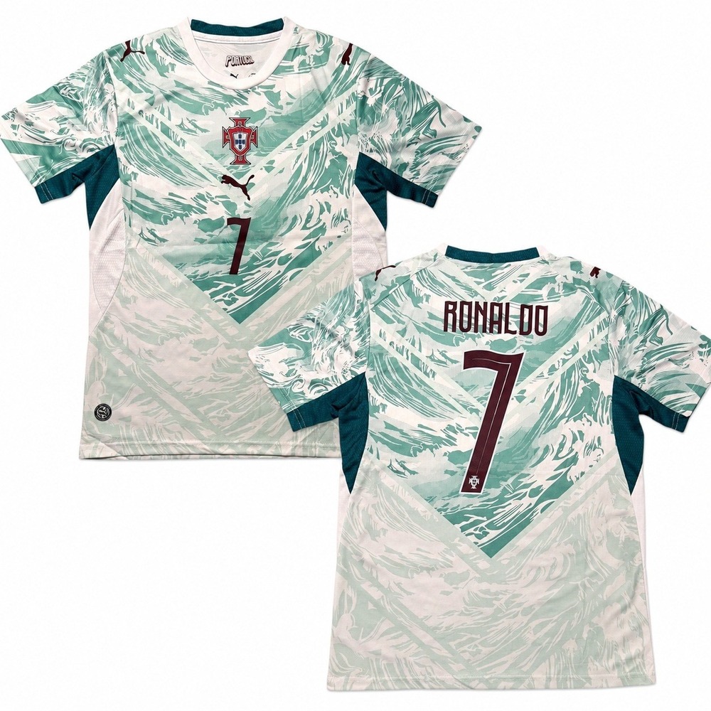 Puma Portugal Away Jersey Ronaldo 7 White Teal Mens Size Medium